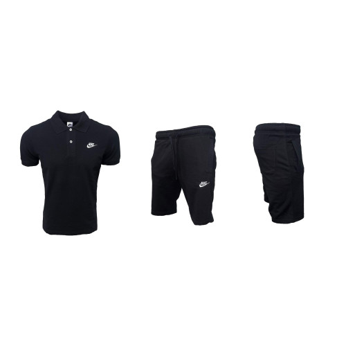 Мъжки спортен къс комплект Nike Classic Shorts + Polo T-shirt Black